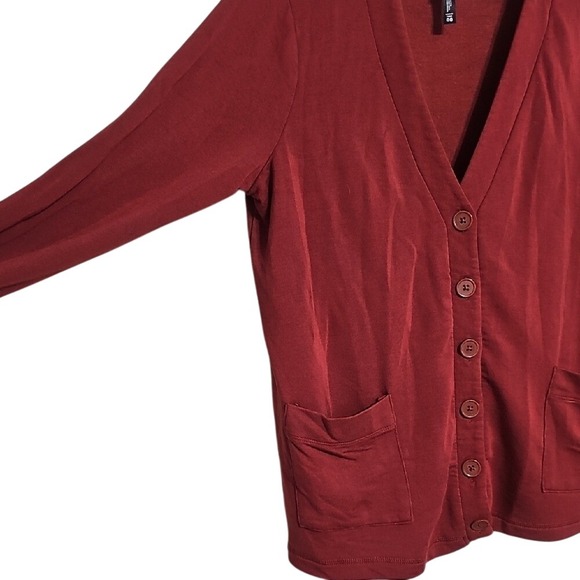 Cardigan Button Down Torrid Burnt Orange V-Neck Knit Size 00 EUC - Picture 4 of 6